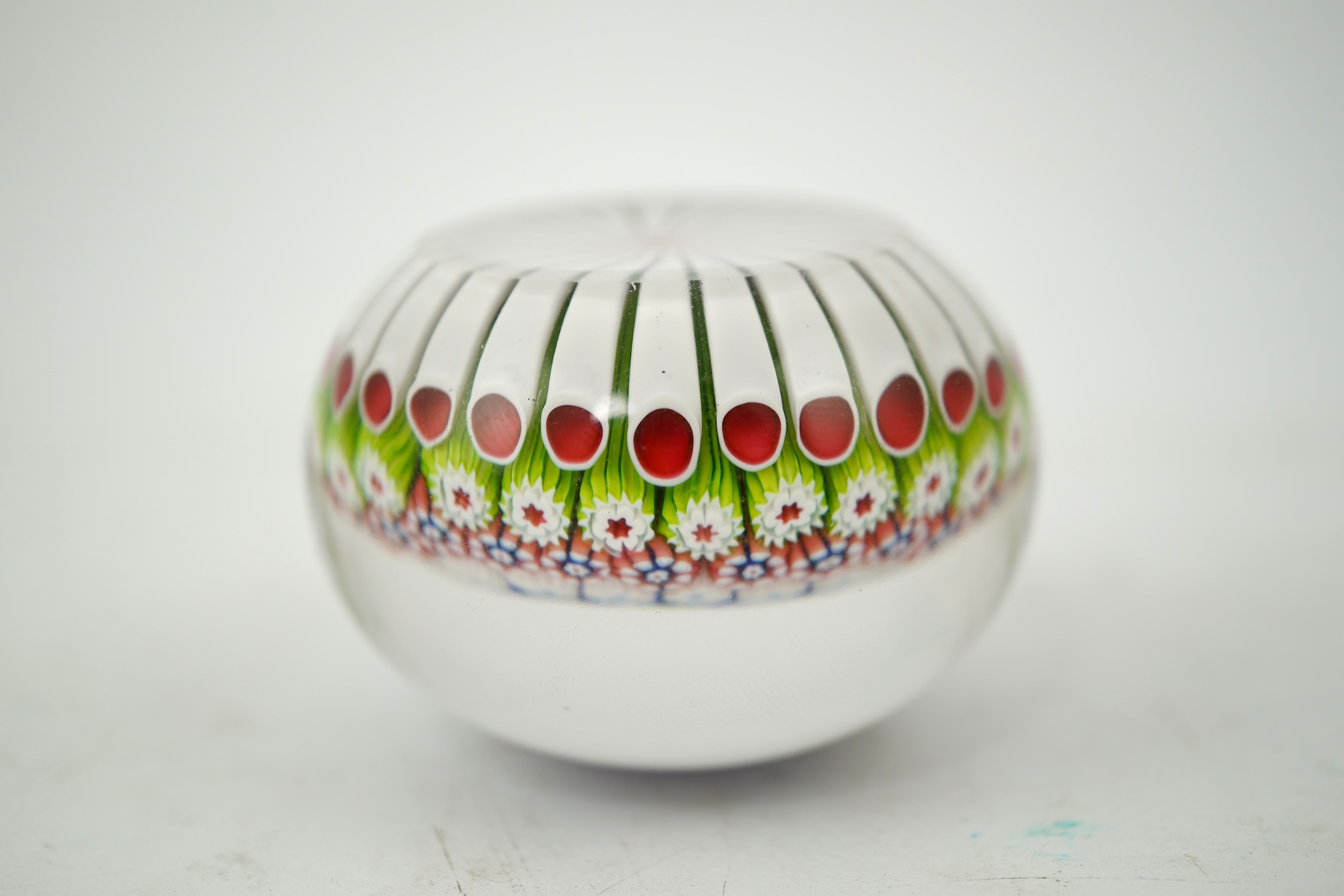 A rare St. Louis concentric millefiori paperweight, mid 19th century